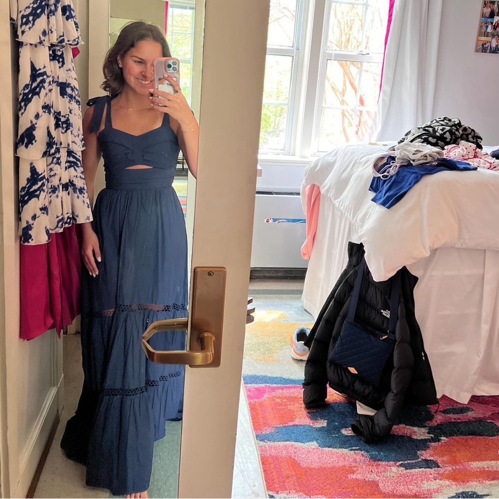 Navy Southern Frock Tank Maxi Dress